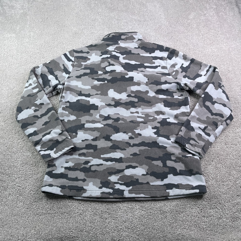 Duluth Sweater Womens Large Grey Camo Printed Fleece Quarter Snap Pullover - Picture 8 of 12
